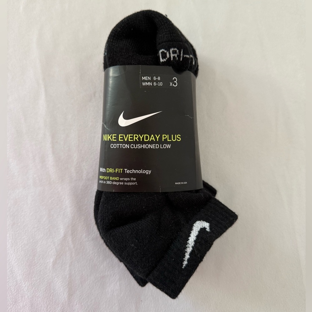 Nike Everyday Plus Cotton Cushioned Low Black Socks